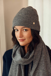 Bonnet cachemire gris chine - Alison