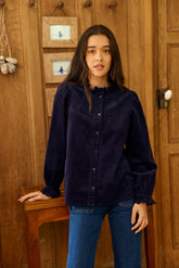 Blouse velours côtelé marine - Beriza
