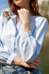 Blouse brodée ciel - Bloy