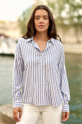 Chemise rayée bleue - Clara