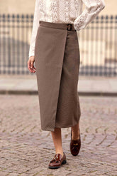 Jupe portefeuille marron - Jaden