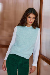 Pull sans manches vert - Manda