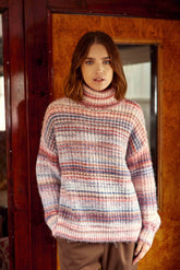 Pull bleu/rose - Mandy