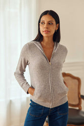 Gilet cachemire gris chine - Mariane