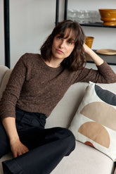 Pull col rond marron - Mayson