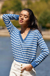 Pull marinière col V - Melyo