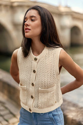 Gilet sans manches écru - Milana