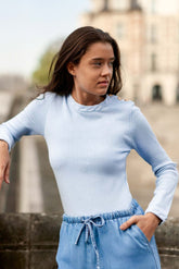 Pull boutons bleu ciel - Mingo