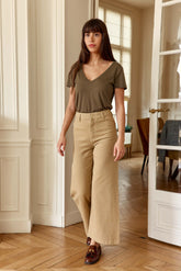 Pantalon taille haute camel - Paphos