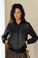Veste en cuir noir - Volene