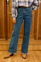 Jean denim à studs - Zephyn