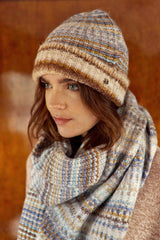 Echarpe camel/ciel - Adalie