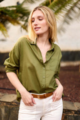 Ceinture cuir croco camel - Aiden