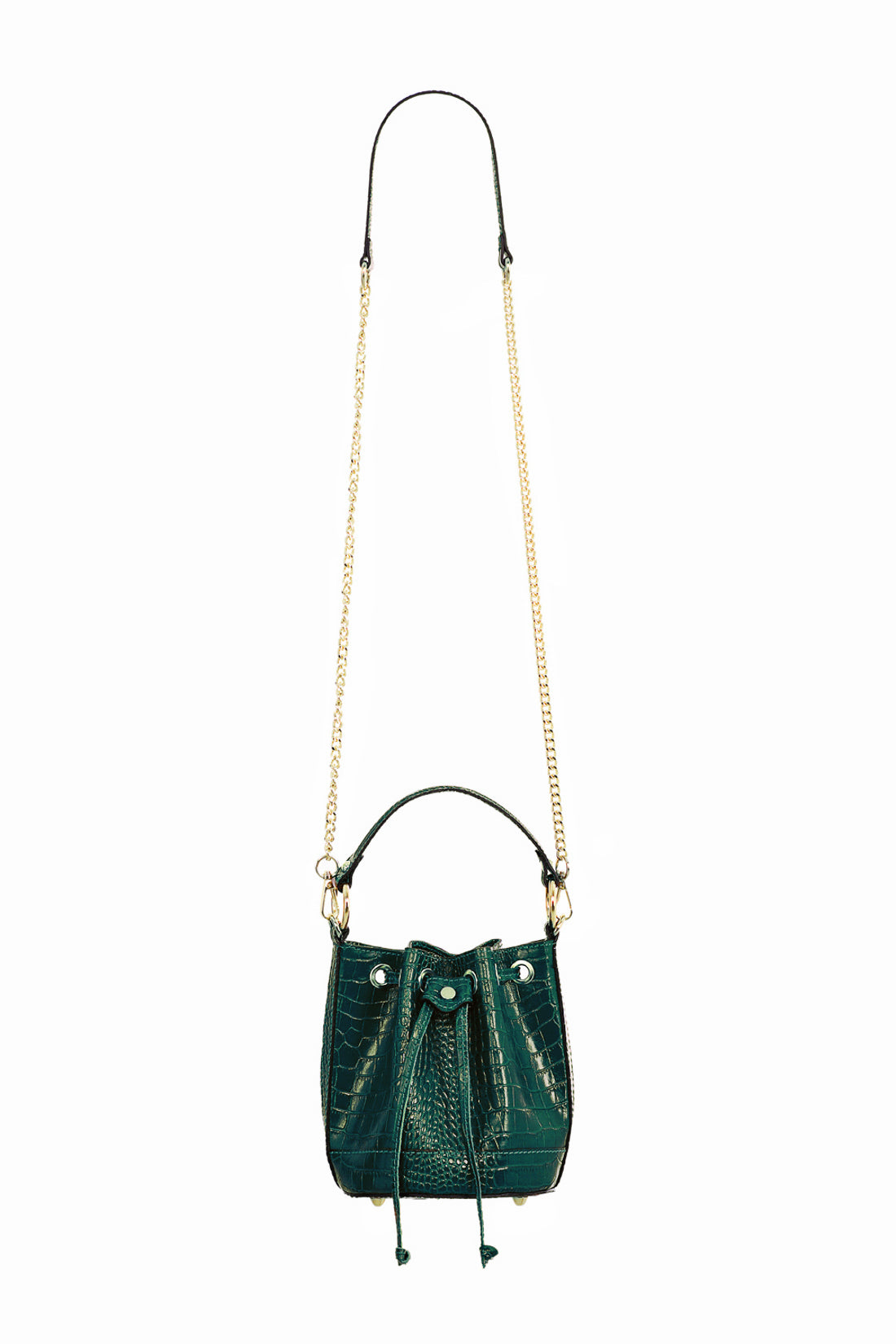 Sac cuir effet croco vert - Aimmy