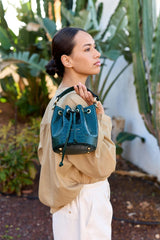 Sac cuir effet croco vert - Aimmy