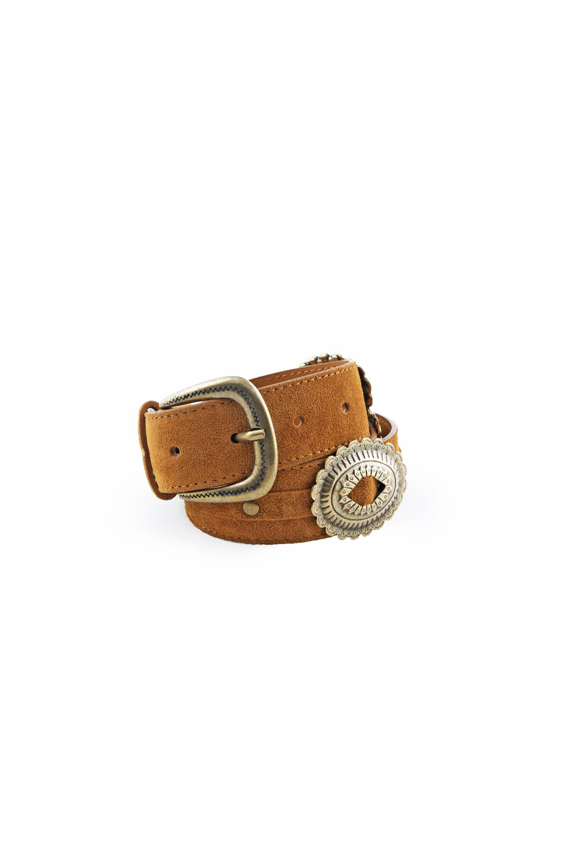 Ceinture cuir suédé camel - Alicia
