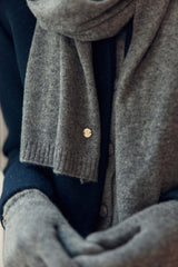 Echarpe cachemire gris chiné - Alina