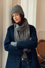 Echarpe cachemire gris chiné - Alina
