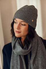 Echarpe cachemire gris chiné - Alina