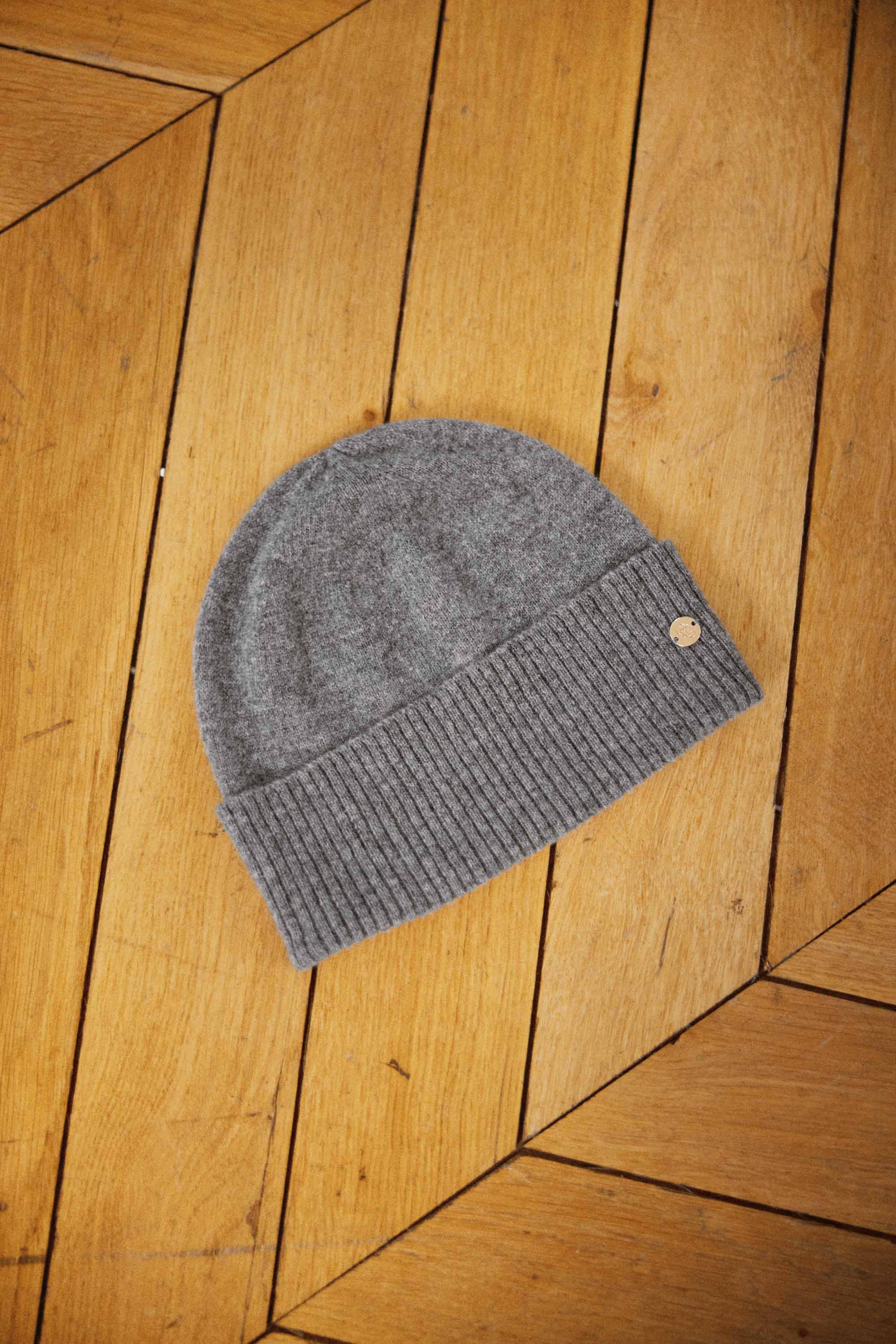 Bonnet cachemire gris chine - Alison