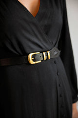 Ceinture cuir noir - Anais