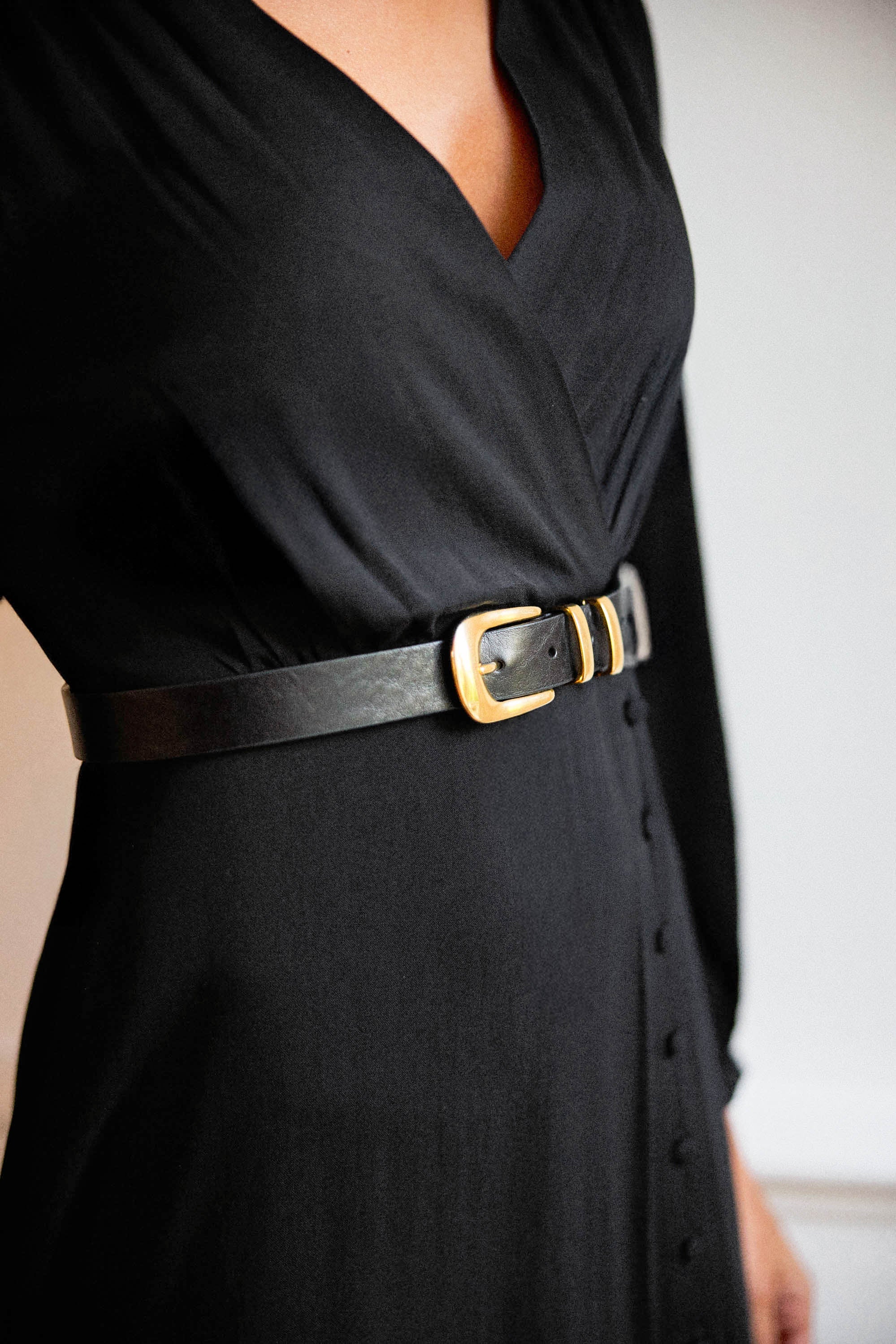 Ceinture cuir noir - Anais
