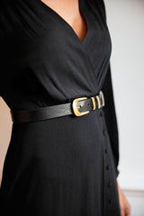 Ceinture cuir noir - Anais