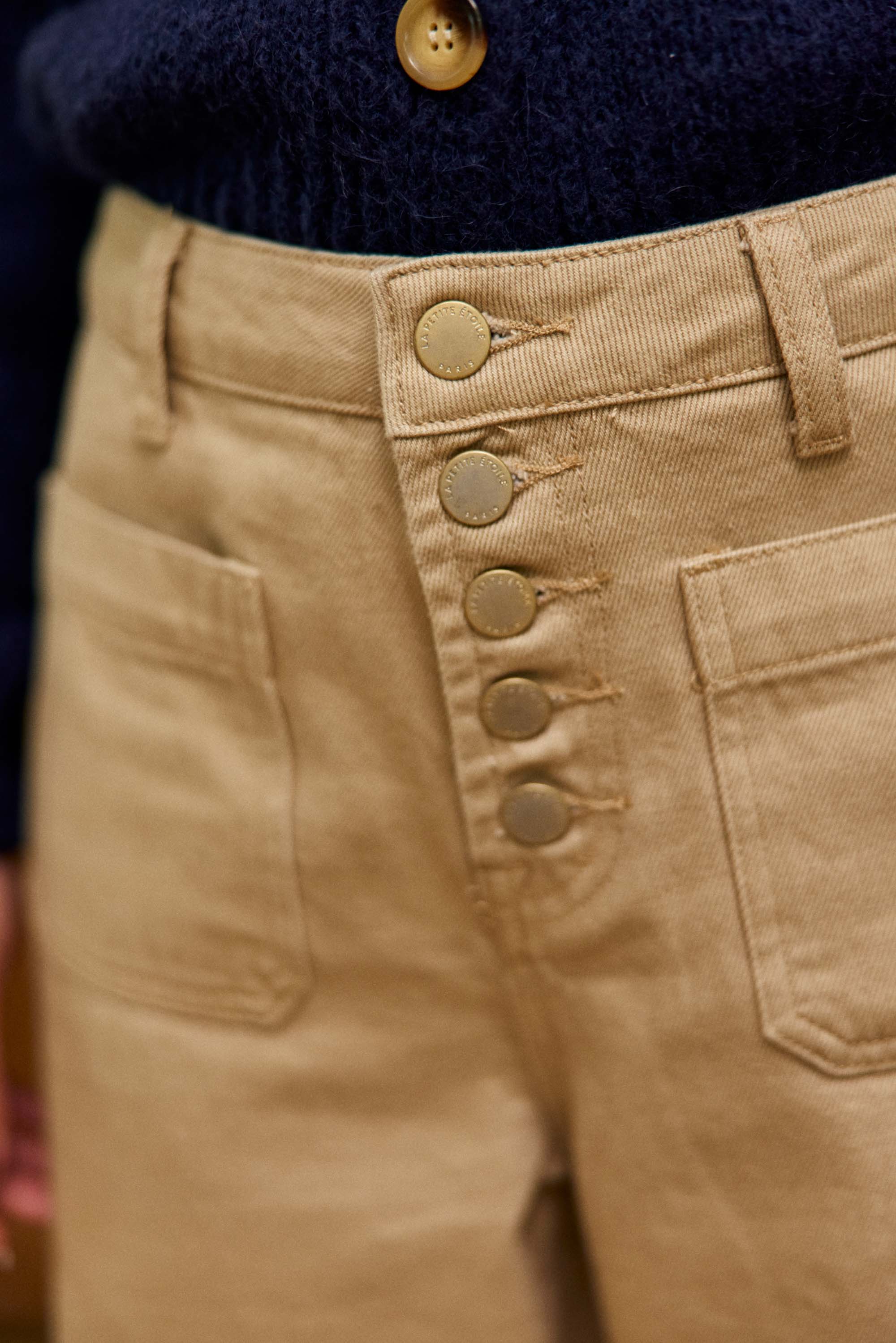 Jean taille haute beige - Atlanta