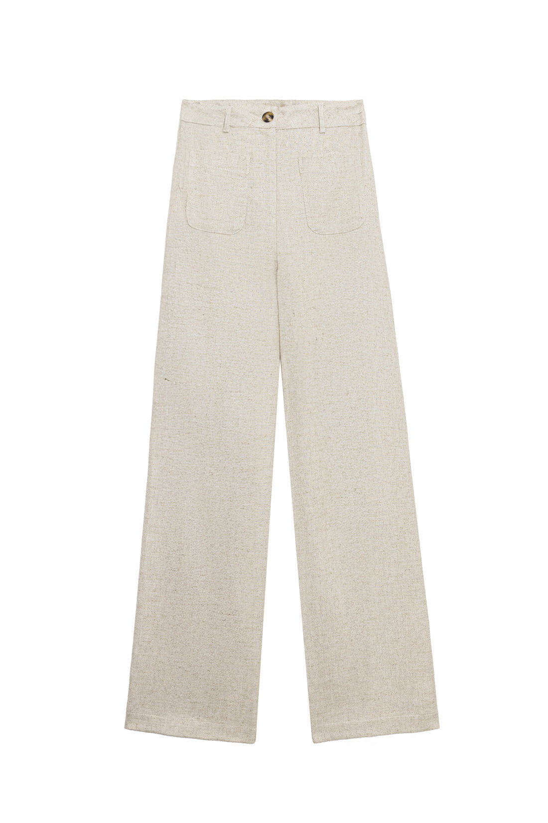 Pantalon évasé en lin beige - Atlanty