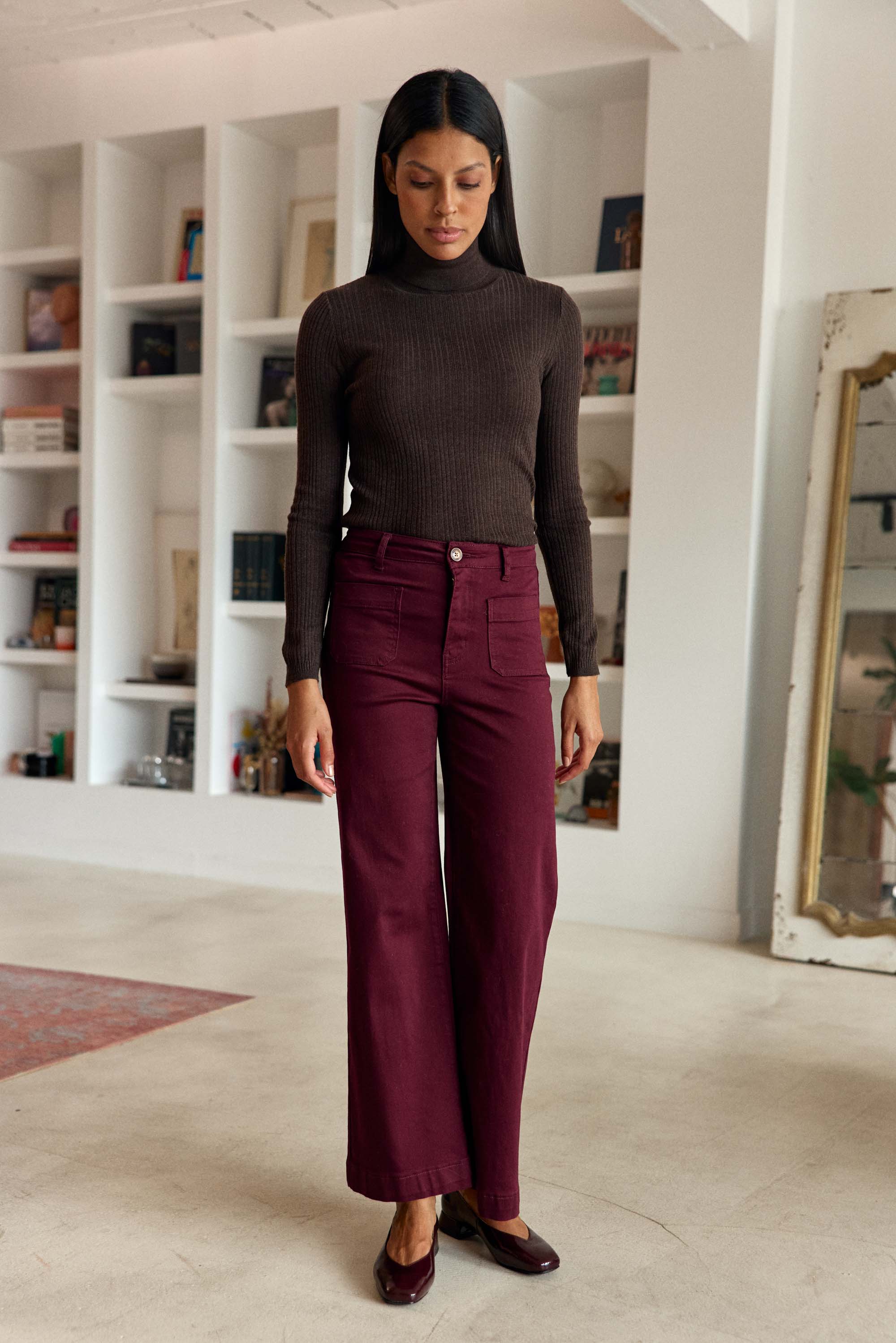 Jean bordeaux évasé - Atlantyt