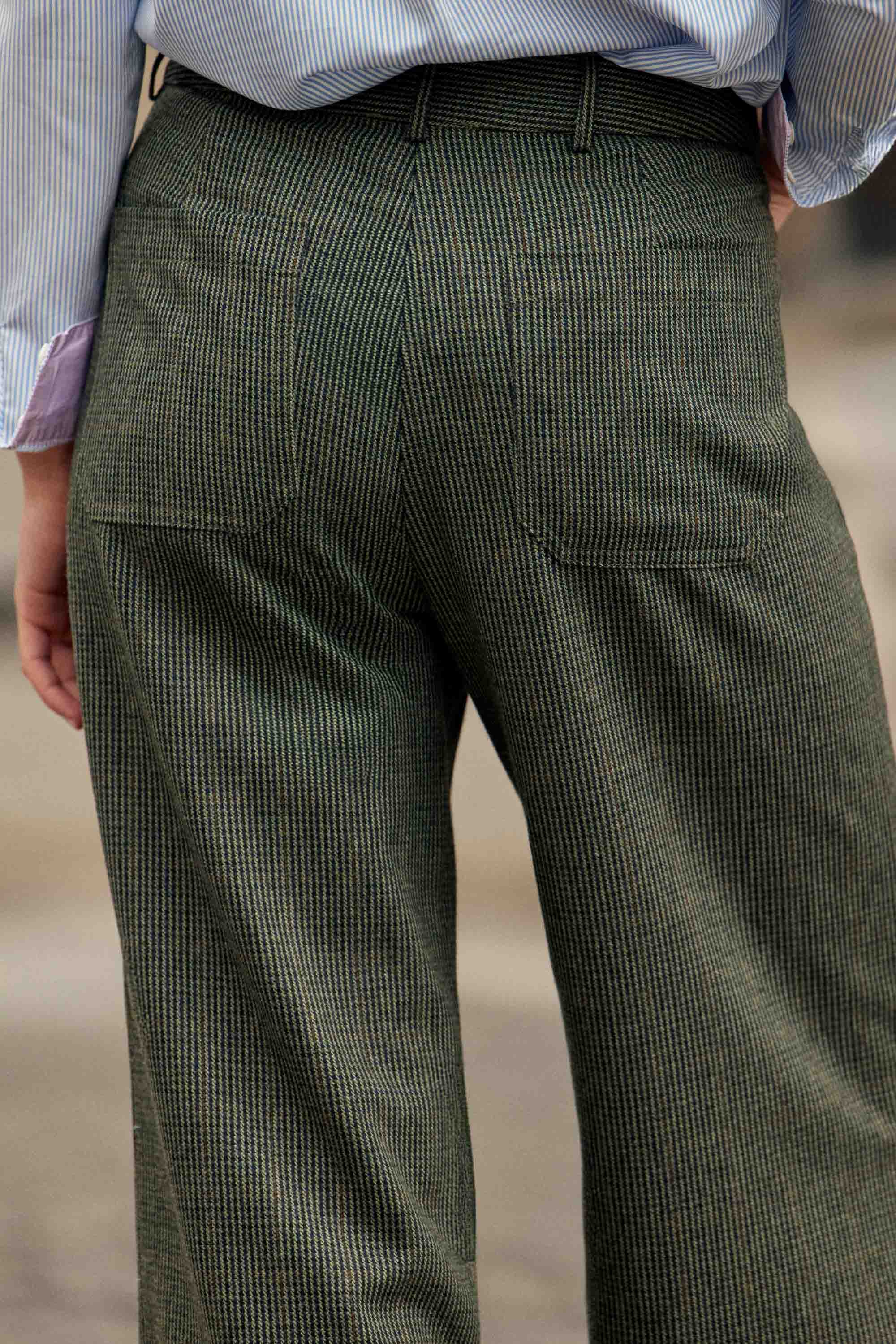 Pantalon à carreaux kaki - Atlany