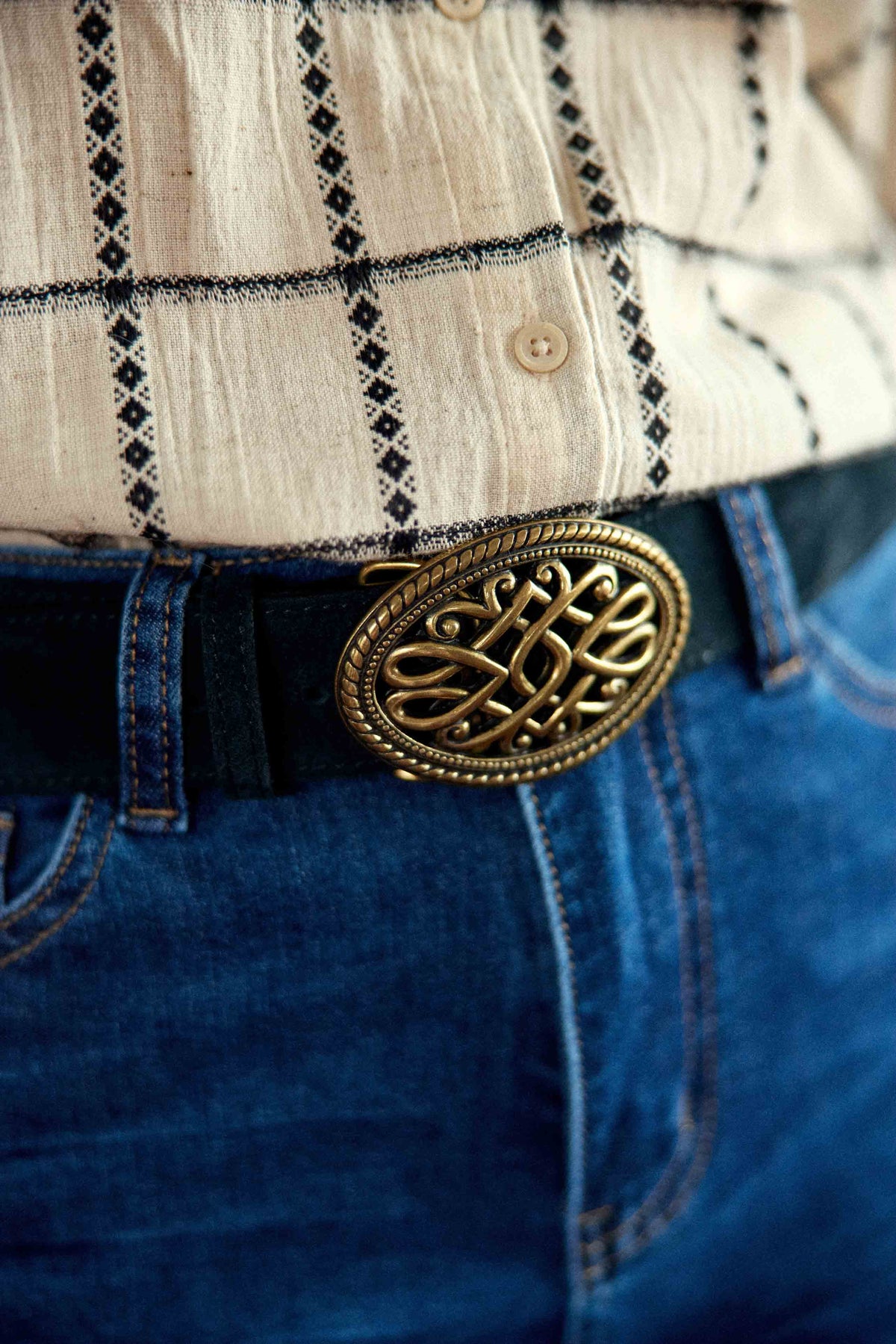 Ceinture cuir noire - Aurore