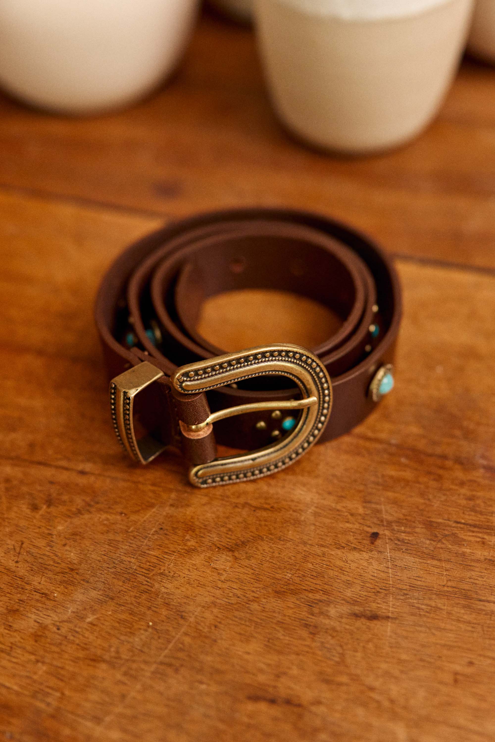 Ceinture cuir marron -  Azul