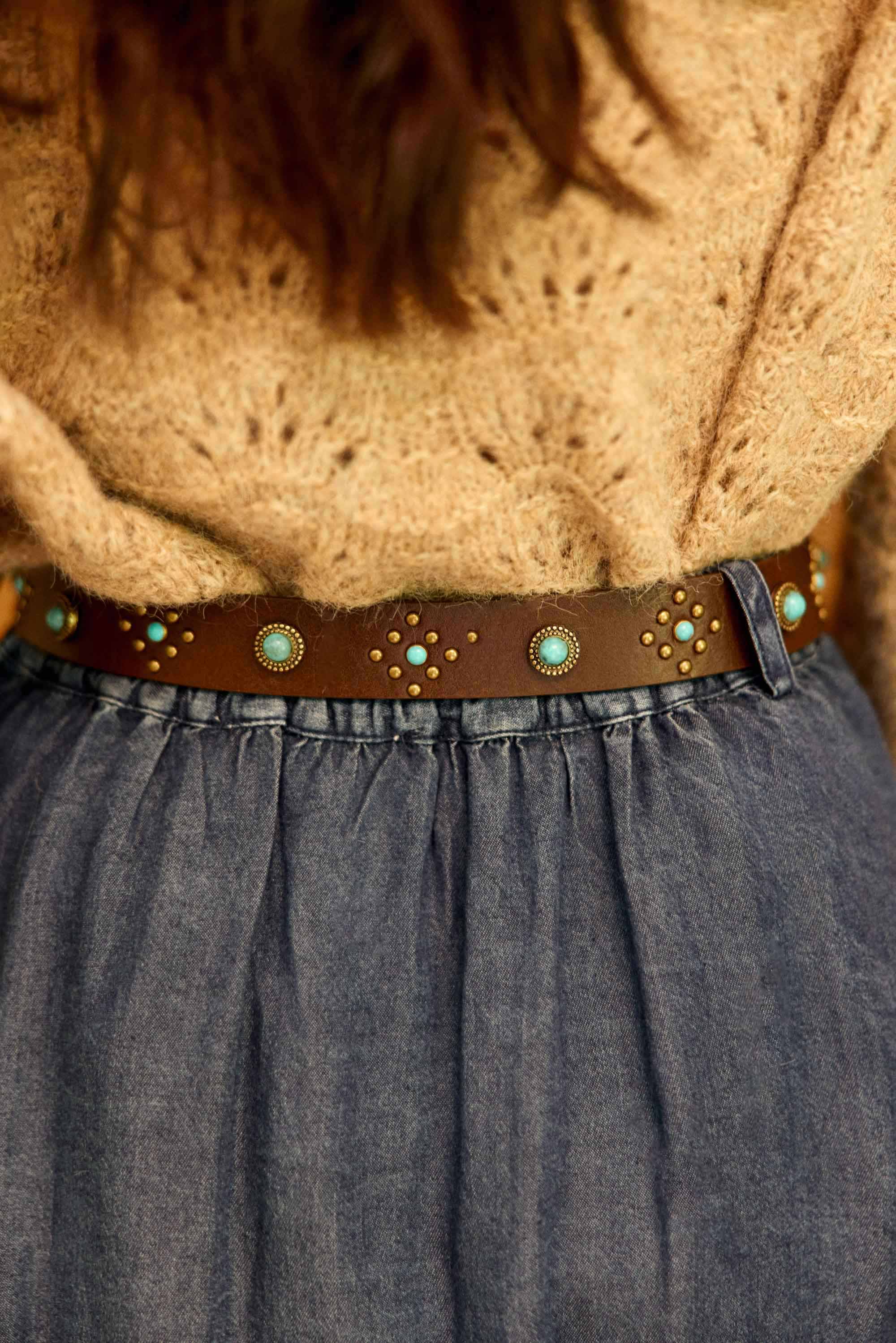 Ceinture cuir marron -  Azul