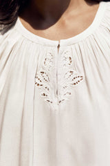 Blouse ample brodée blanche - Bary