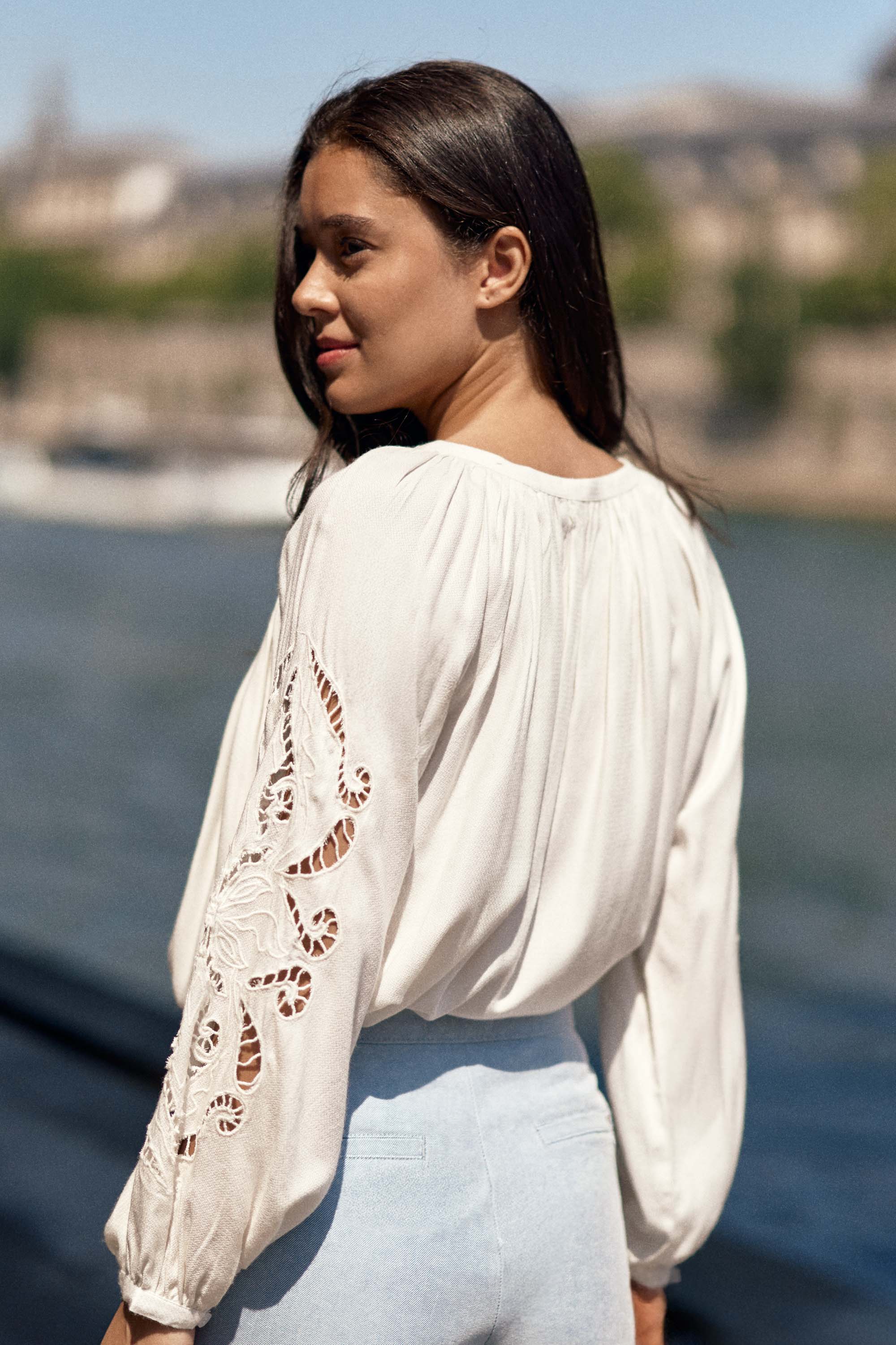 Blouse ample brodée blanche - Bary