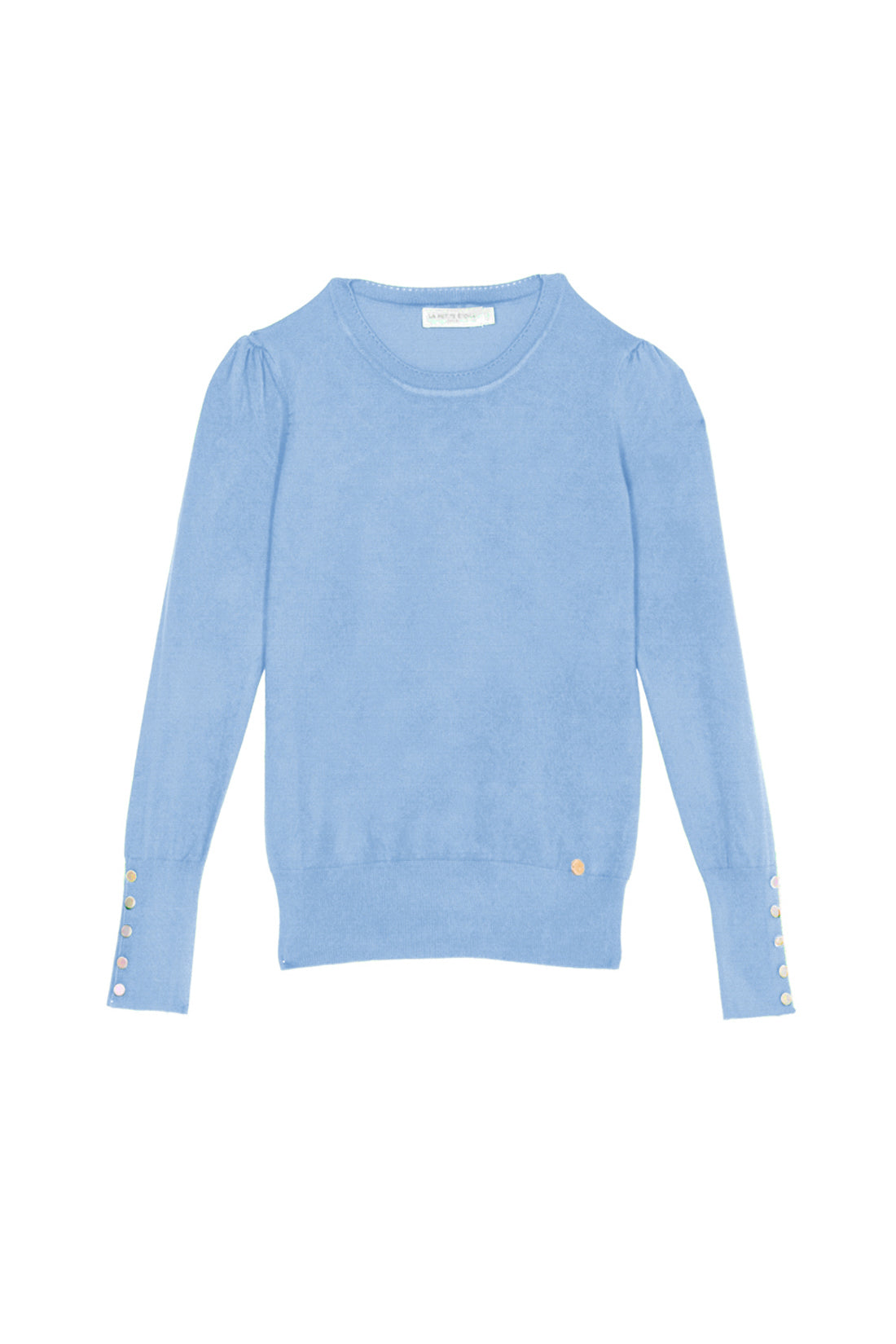Pull col rond bleu ciel - Beatrice