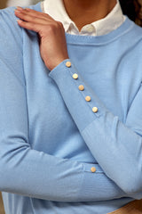 Pull col rond bleu ciel - Beatrice