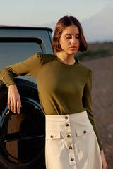 Pull col rond kaki - Beatrice