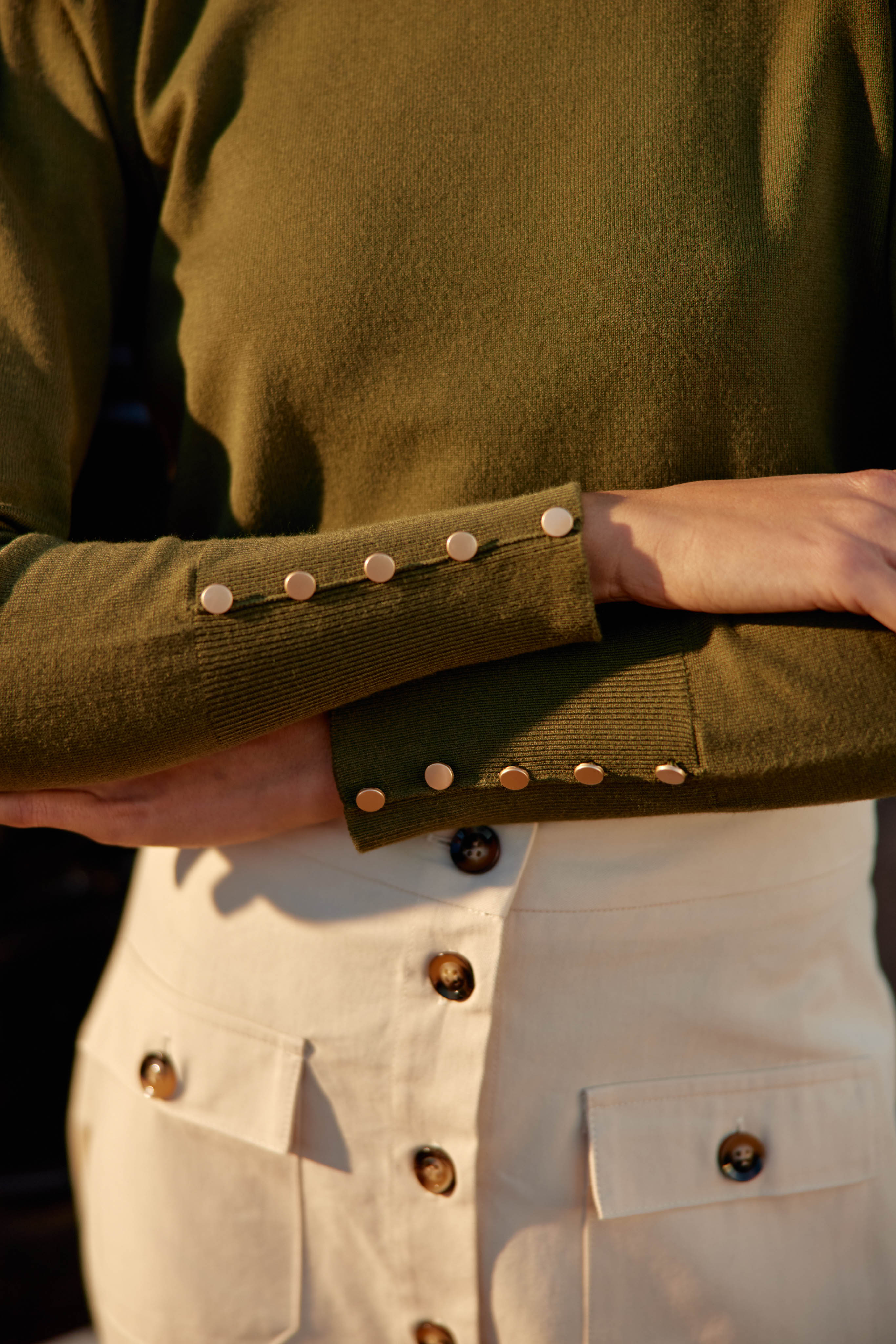 Pull col rond kaki - Beatrice