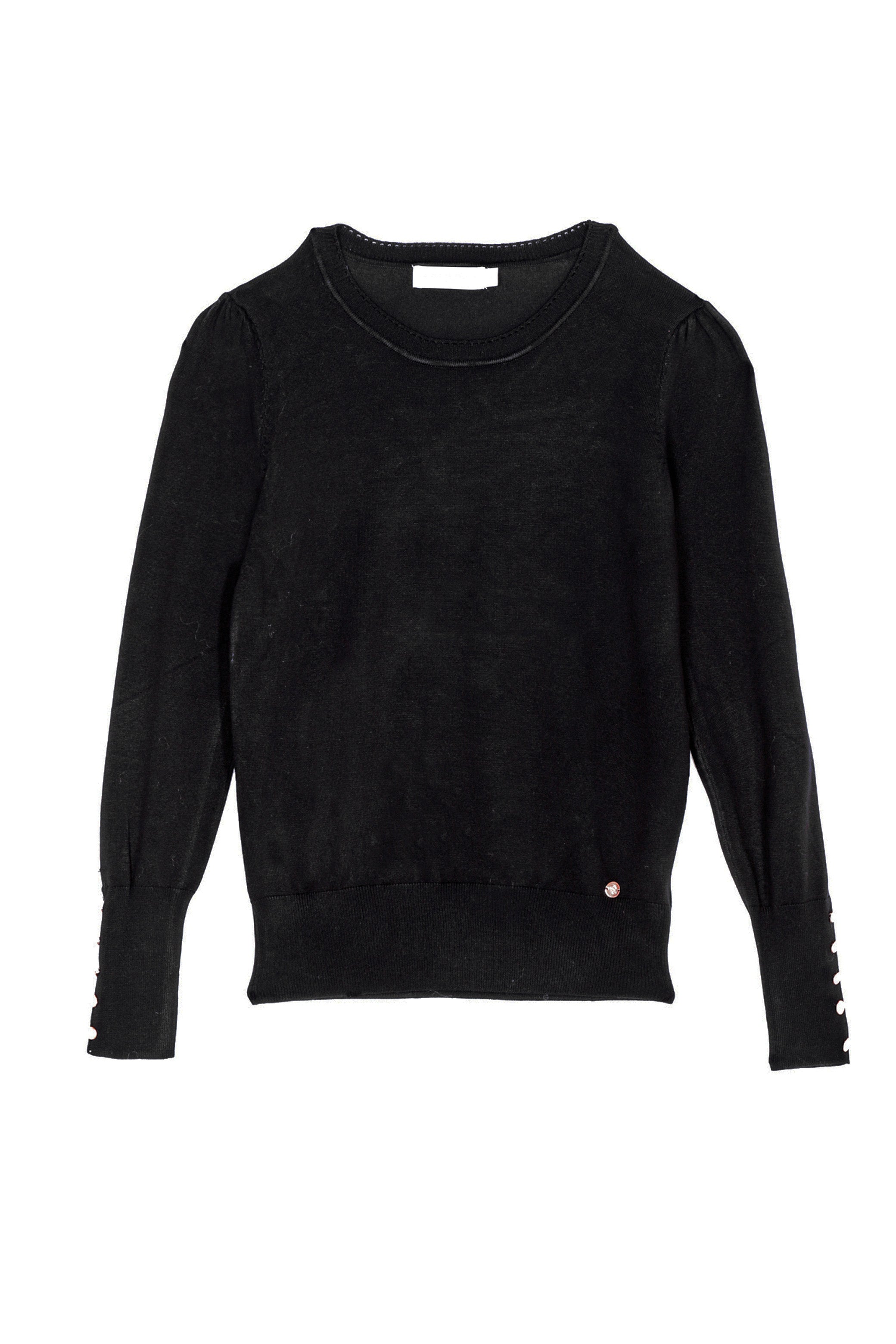Pull col rond noir - Beatrice