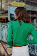 Pull col rond vert - Beatrice