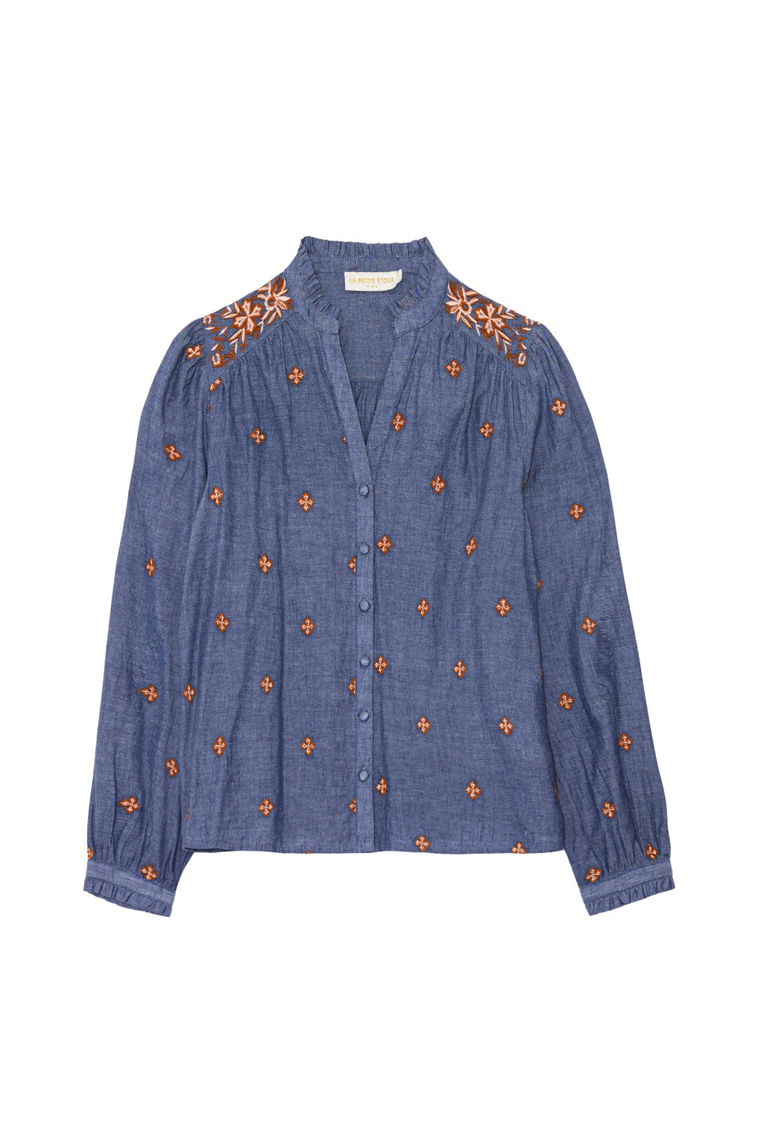 Blouse brodée bleue - Belen
