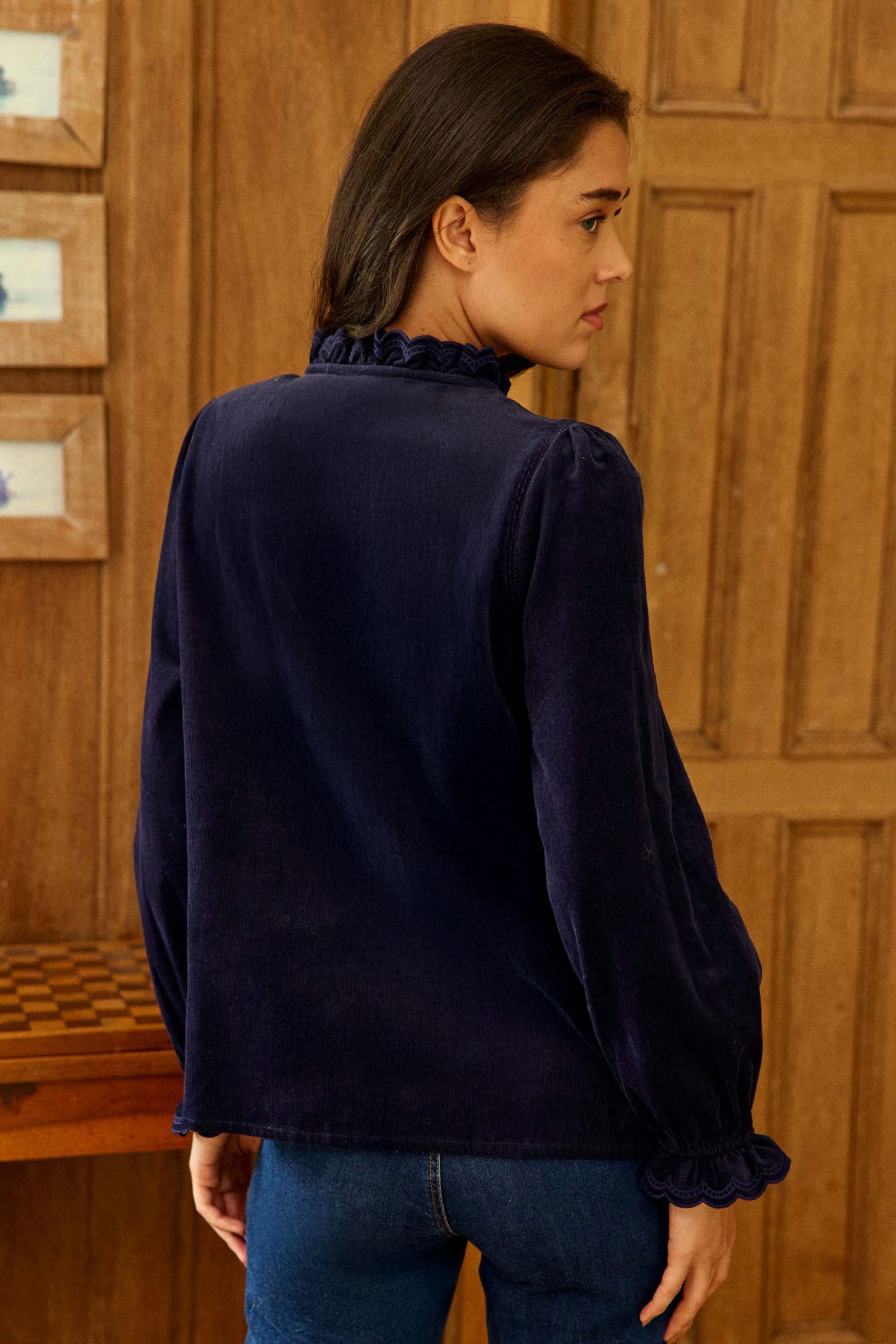 Blouse velours côtelé marine - Beriza
