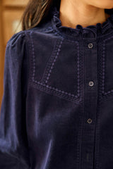 Blouse velours côtelé marine - Beriza