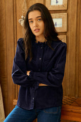 Blouse velours côtelé marine - Beriza