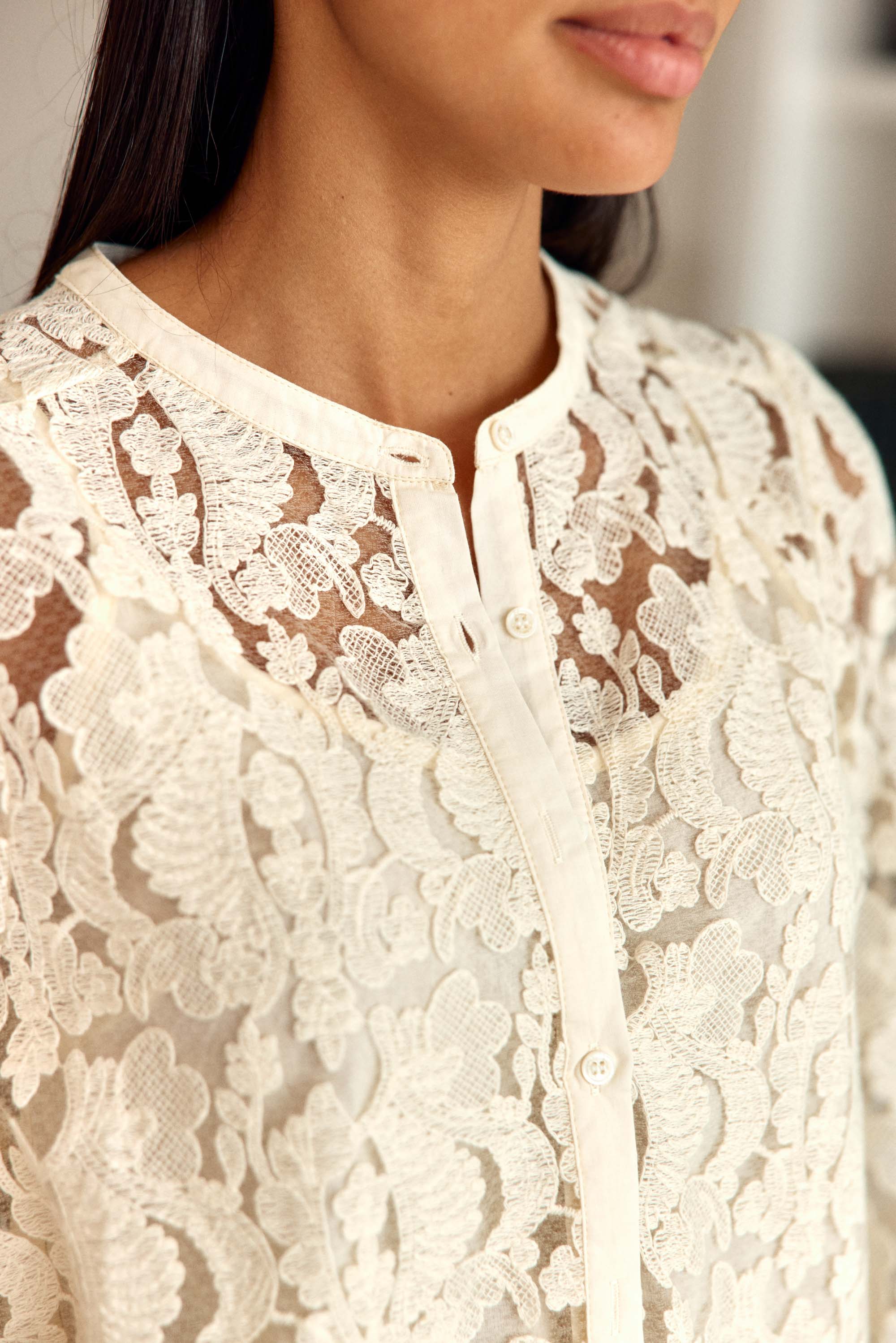 Blouse dentelle écrue - Berta