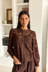 Blouse dentelle marron - Berta