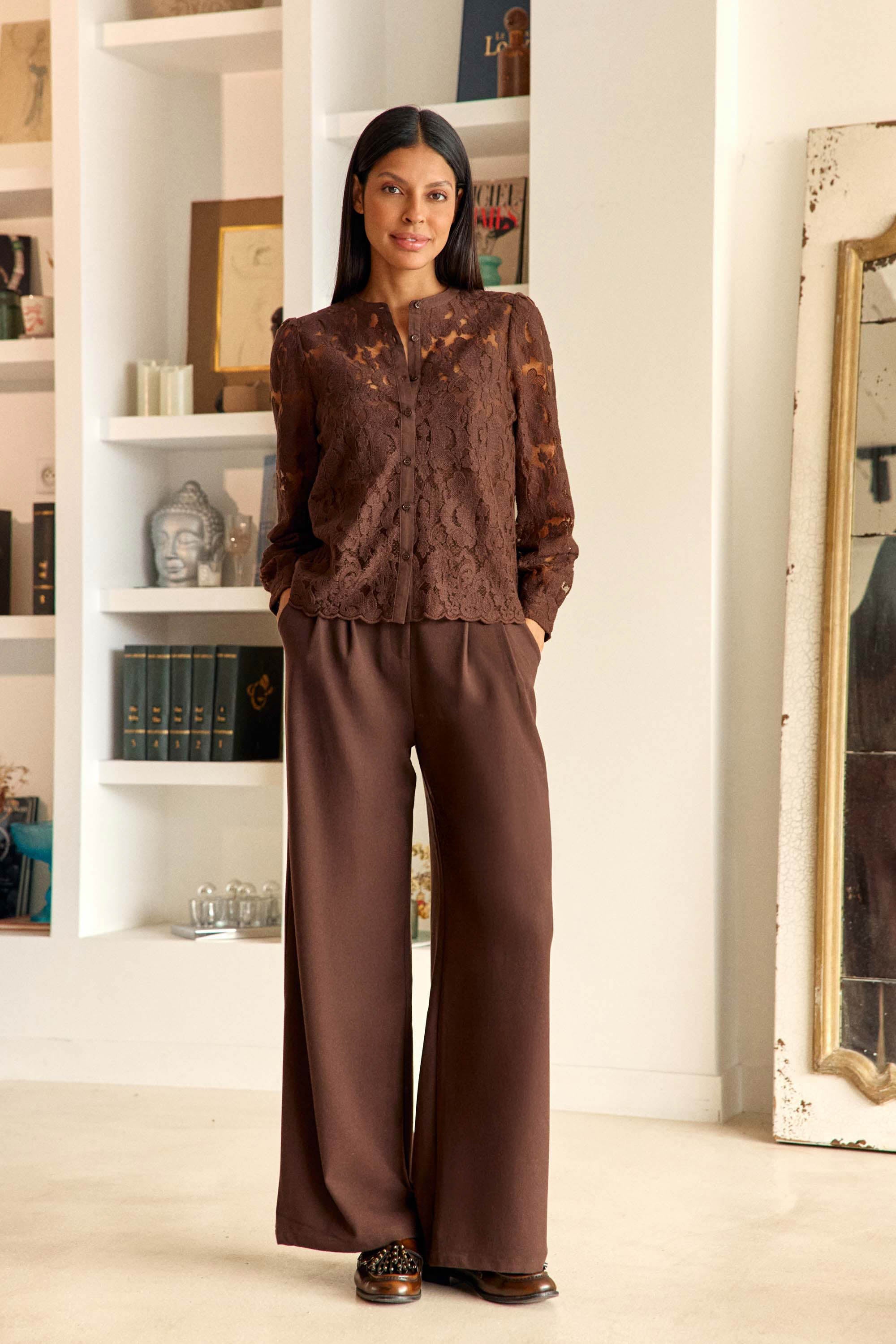 Blouse dentelle marron - Berta