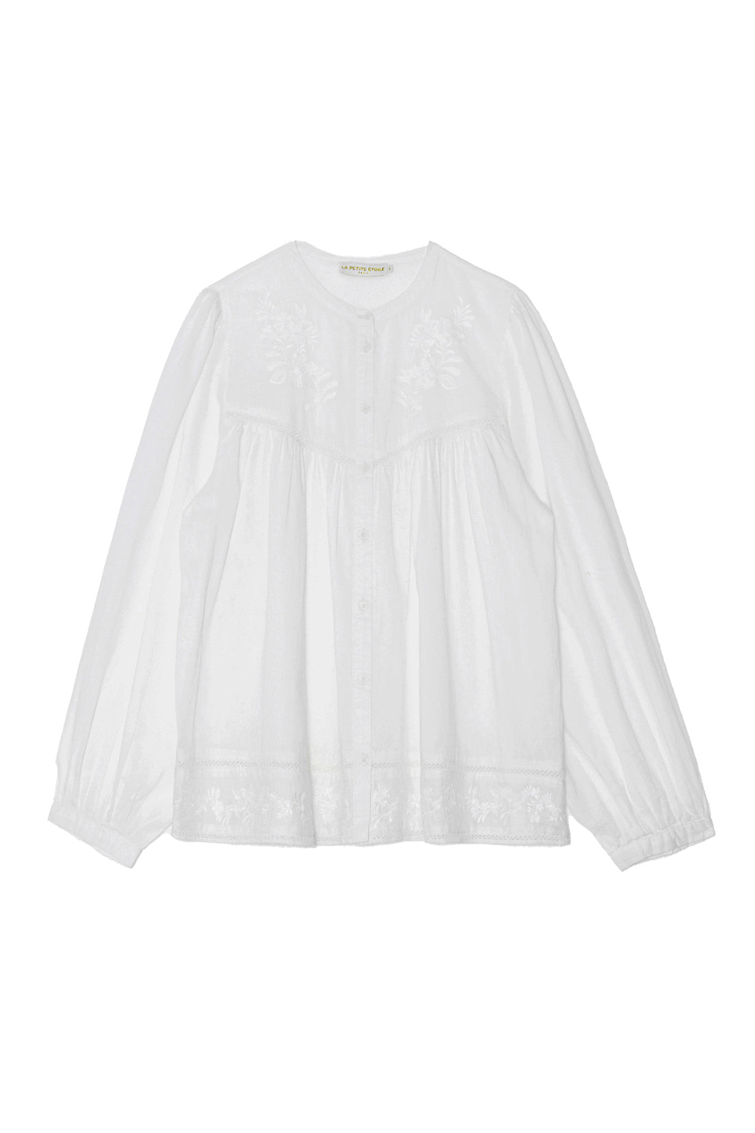 Blouse coton brodée écrue - Berti